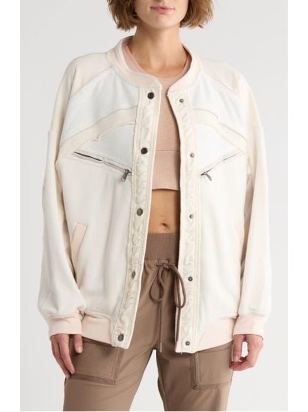 Free People Extra Winnings Bomber Jacket Size XS (Fits Up To Medium)